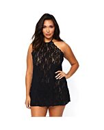 Leg avenue floral lace halter chemise plus size