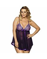 Subblime queen plus babydoll with bow and shinny details  purple