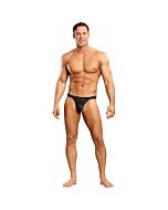 Male power satin bong thong black
