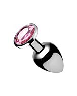 Pink gem anal plug small - pink