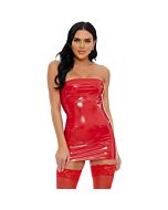 Too slick vinyl chemise red