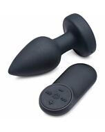 Silicone vibrating anal plug - small -black
