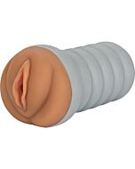 Ribbed gripper tight pussy - brown