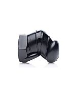 Black restricted chastity cage with nubs