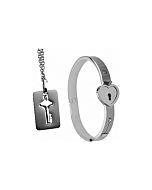 Cuffed locking bracelet & key necklace