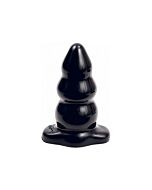 Triple ripple butt plug - large - black