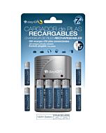 Charger for 4 batteries with 8 batteries incl. (4xr06 + 4xr03) dayron