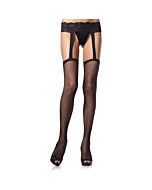 Leg avenue fishnet stockings with attached lace gaterbelt plus