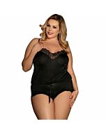 Subblime queen plus floral motifs black teddy