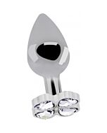 Love heart diamond plug 7 cm silver