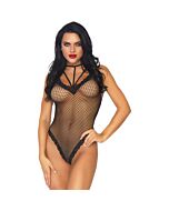 Leg avenue fishnet cage strap thong back teddy one size