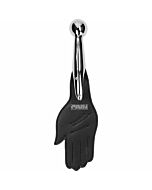 Metal and leather hand paddle - black