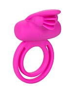 Dual clit flicker enhancer - silicone double vibrating ring - pink