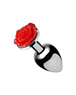 Red rose butt plug - medium - red