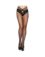 Leg avenue net pantyhouse with lace panty black