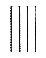 Silicone spiral screw plug set advanced urethral sounding black