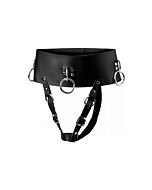 Forced orgasm wand holder belt - black