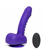 Uprize - remote control rising 15 cm vibrating realistic dildo purple