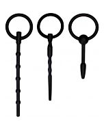 Urethral sounding plug set - black