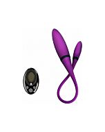 Double ended vibrator 2 with remote - purple