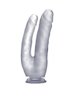 Realistic double cock - 10 inch - translucent