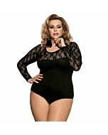 Subblime queen plus long sleeved black teddy