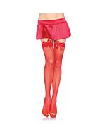 Leg avenue red fishnet thigh highs with bow