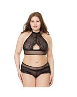 Halter top and culot set - black