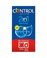 Control duo natura 2-1 preservativo + gel 6 uds