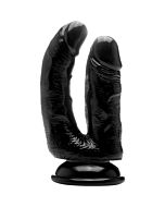 Realistic double cock - 6,5 inch - black