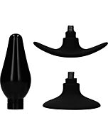 Interchangeable butt plug set - pointed medium - black