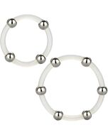 Kit of 2 units - silicone ring with steel beads