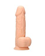 Silicone dildo with balls - 21,6 cm - flesh