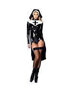 Saintlike seductress sexy nun costume - black