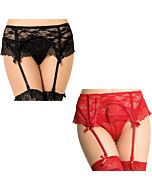 Set ligueros rojo / negro