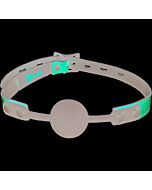 Leather and silicone ball gag