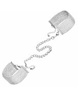 Magnifique metallic chain handcuffs / bracelets silver