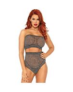 Leg avenue 2 pieces set lurex spandex top and panty one size