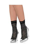 Leg avenue lurex anklets black /silver
