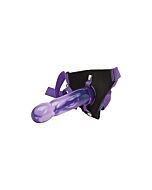 Climax strap-on ice dong and harness set purple