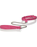 Tickle me pink collar w leash