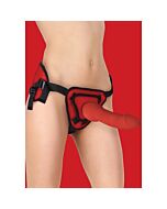 Ouch deluxe strap on silicone deluxe red  25.5cm
