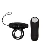 Vibrating Ring Black Remote Bliss
