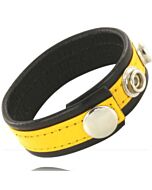 Leather Yellow-Black Penis Strap