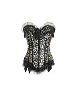 Leopard Lace Ruffles Corset