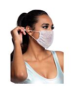 Rhinestone Harlow Mask - White