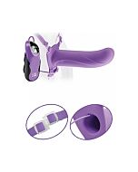Fetish fantasy elite 15 cm vibrating hollow strap-on purple