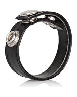 Leather 3 snap ring black