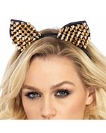 Leg avenue headband with studded cat ears