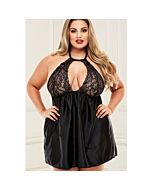 Sexy lace babydoll set black